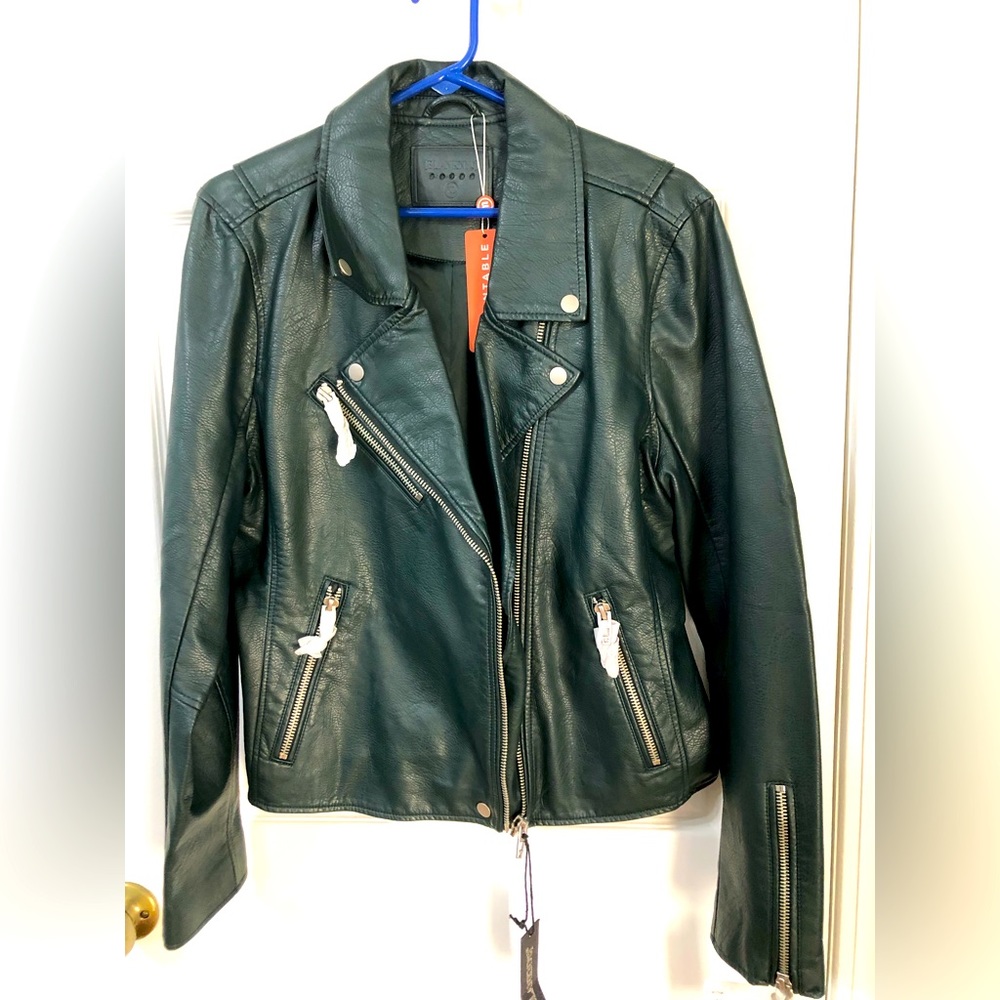 Women’s Blank NYC Emerald Green, leather moto jacket size XL from Wantable.